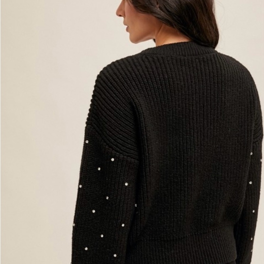 New Hem & Thread Rhinestone Crewneck Sweater - Picture 3 of 3